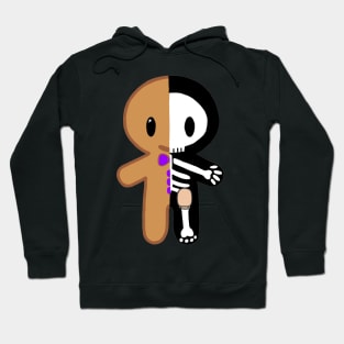 Gingerbread Man Skeleton with Ostomy (Purple) Hoodie